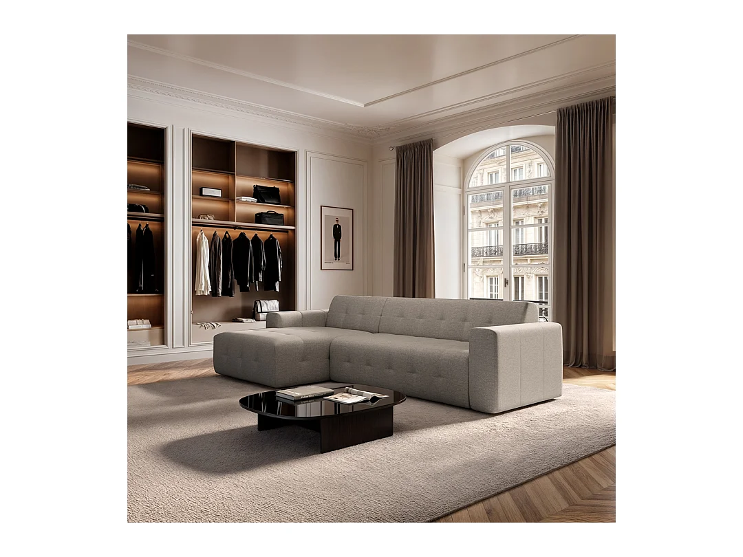 Rodier Grand Canapé d'angle gauche Tuil camel