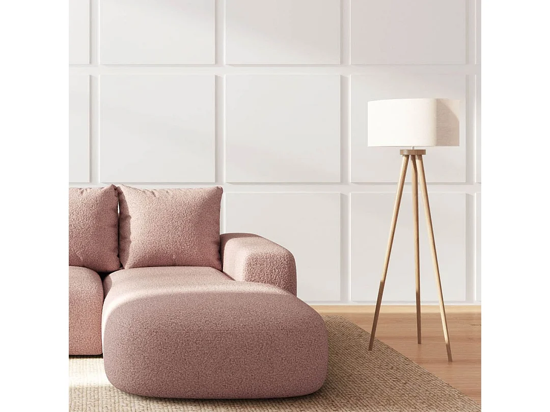 Rodier Canapé d'angle droit Monce rose pastel