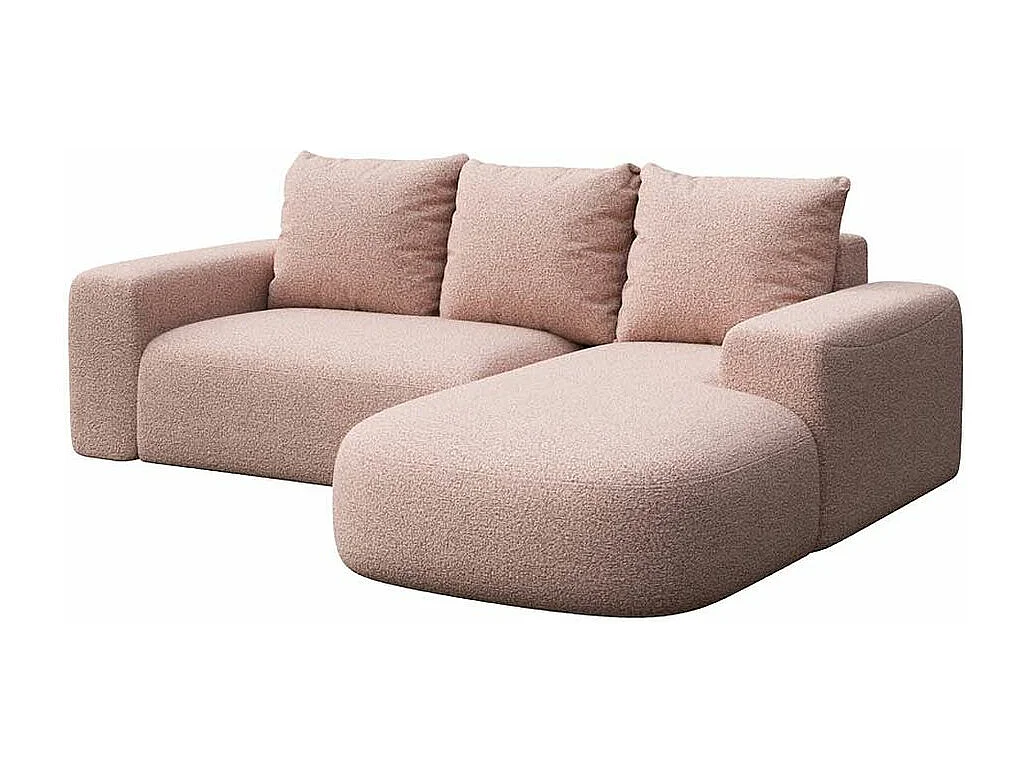 Rodier Canapé d'angle droit Monce rose pastel