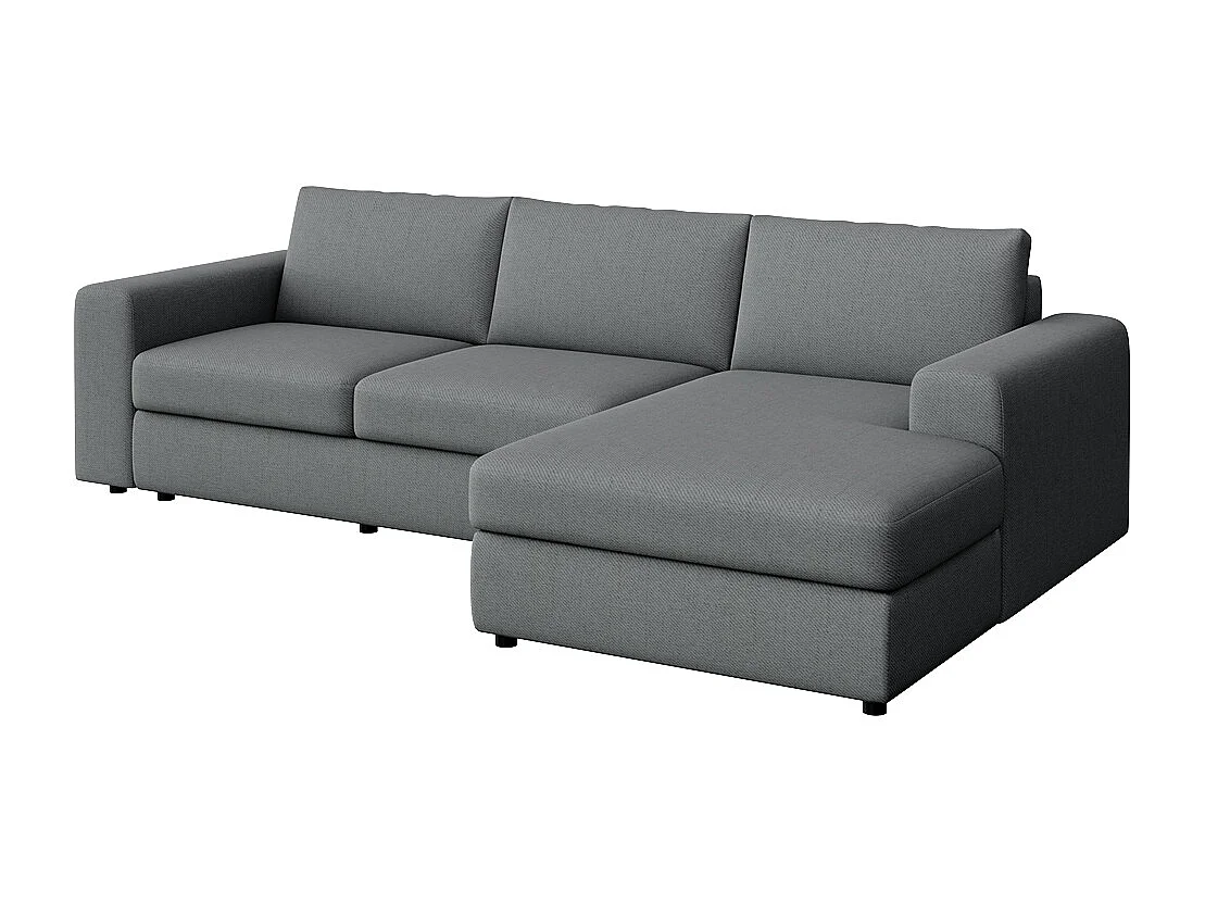 Rodier Grand canapé d'angle droit Baga gris