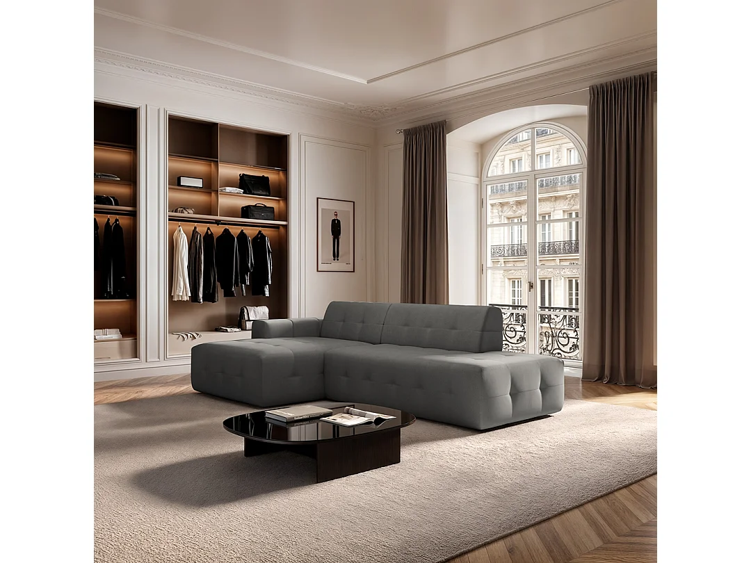 Rodier Canapé d'angle gauche Tuil gris argenté