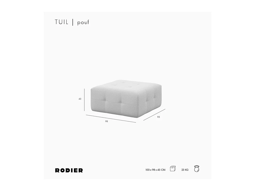 Rodier Pouf Tuil gris