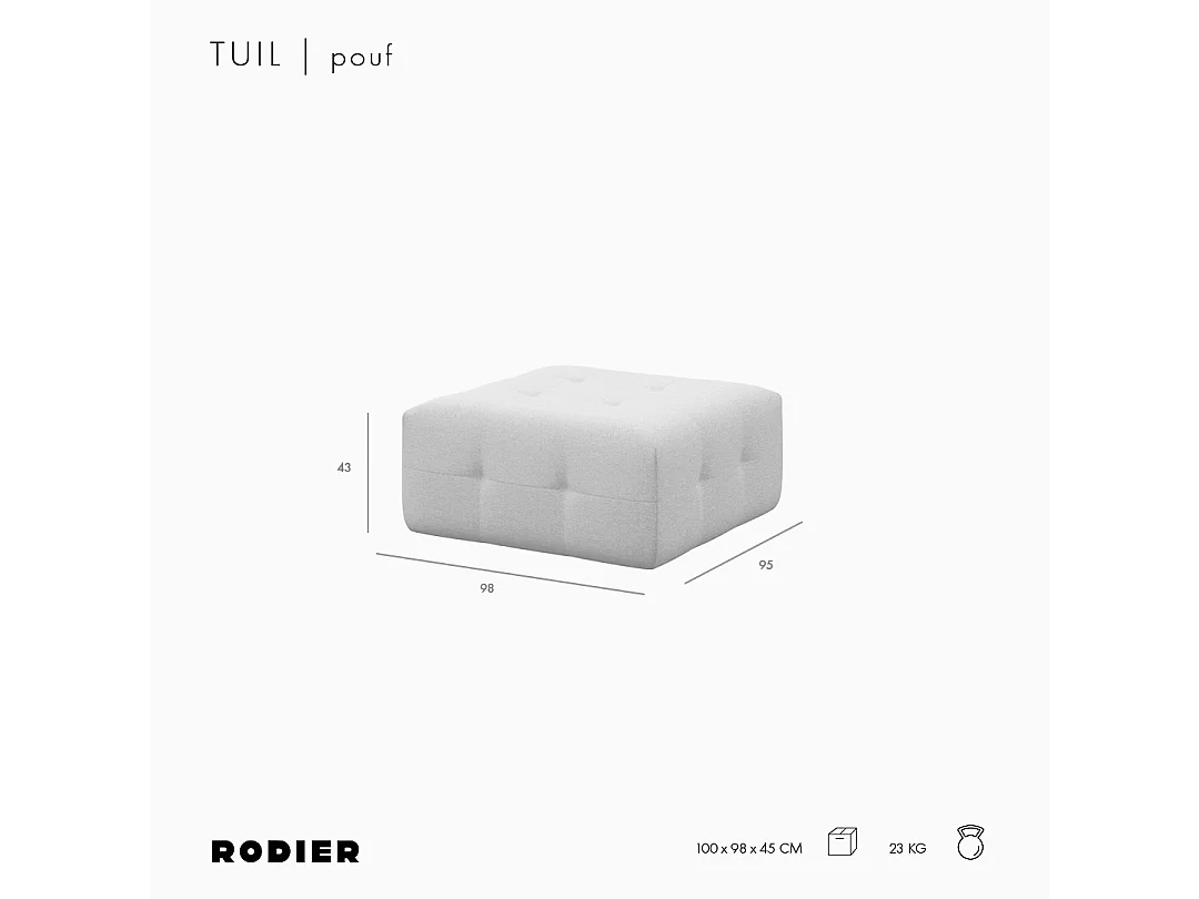 Rodier Pouf Tuil gris