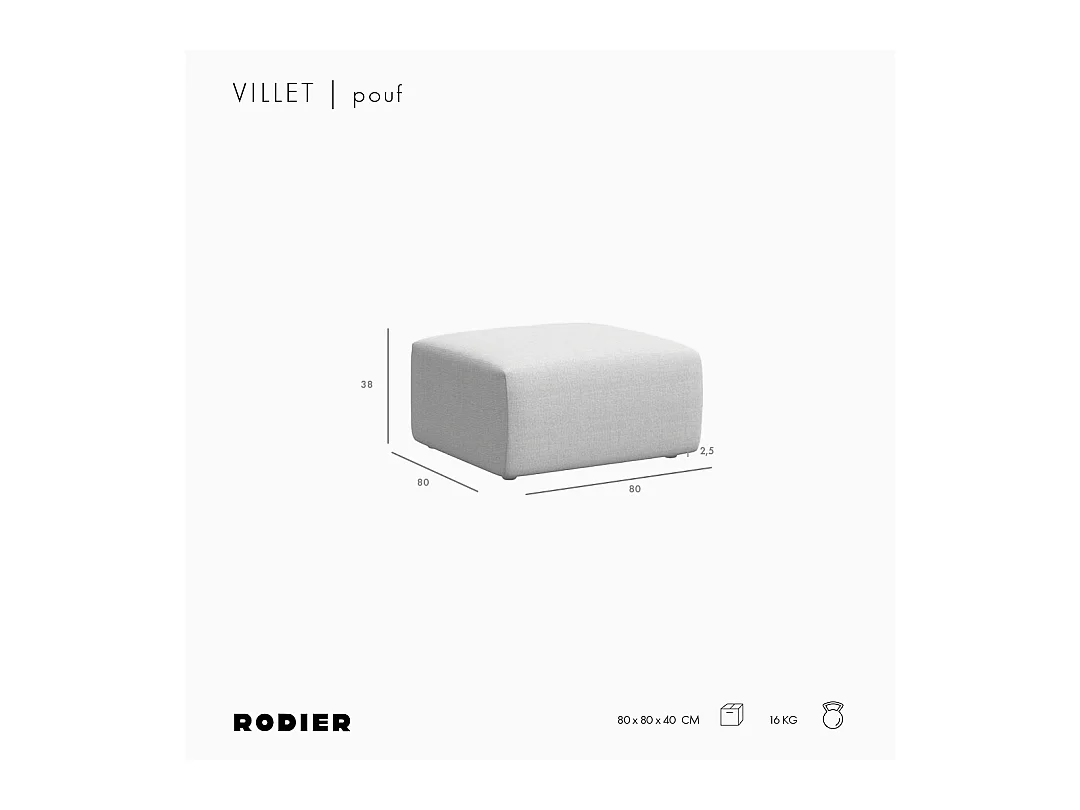 Rodier Pouf Villet gris