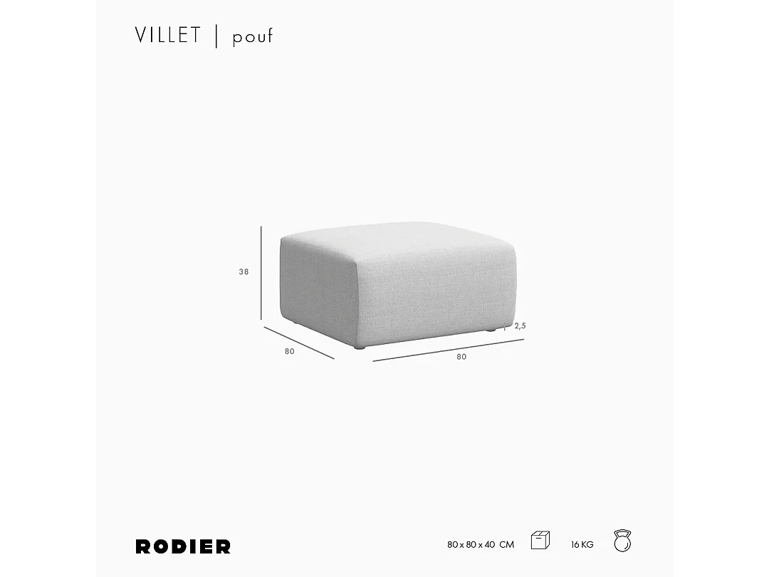 Rodier Pouf Villet gris