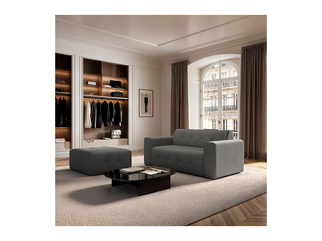 Rodier Pouf Tuil gris argenté