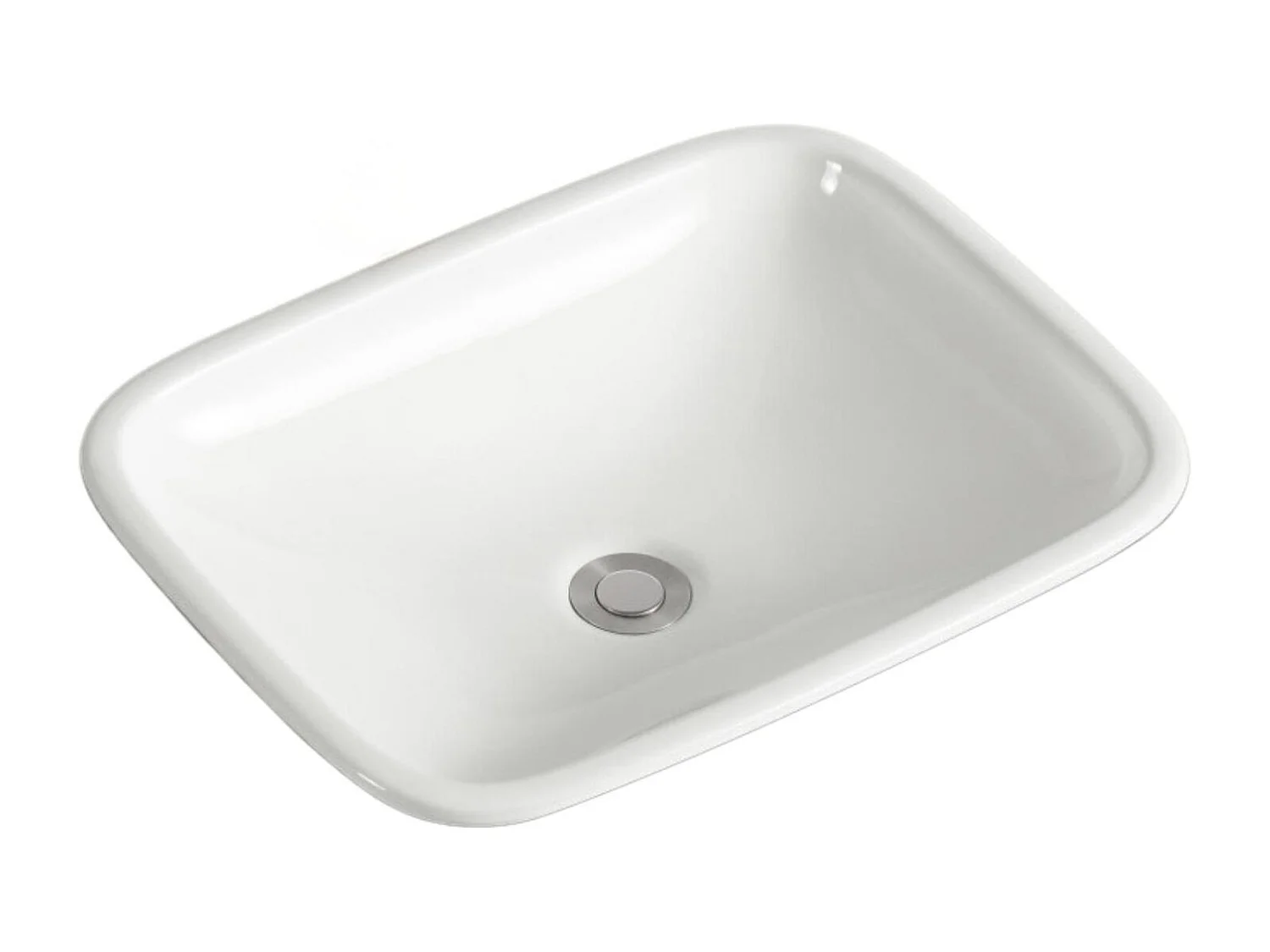 LEO 48x37cm rechthoekige witte keramische inbouwwastafel