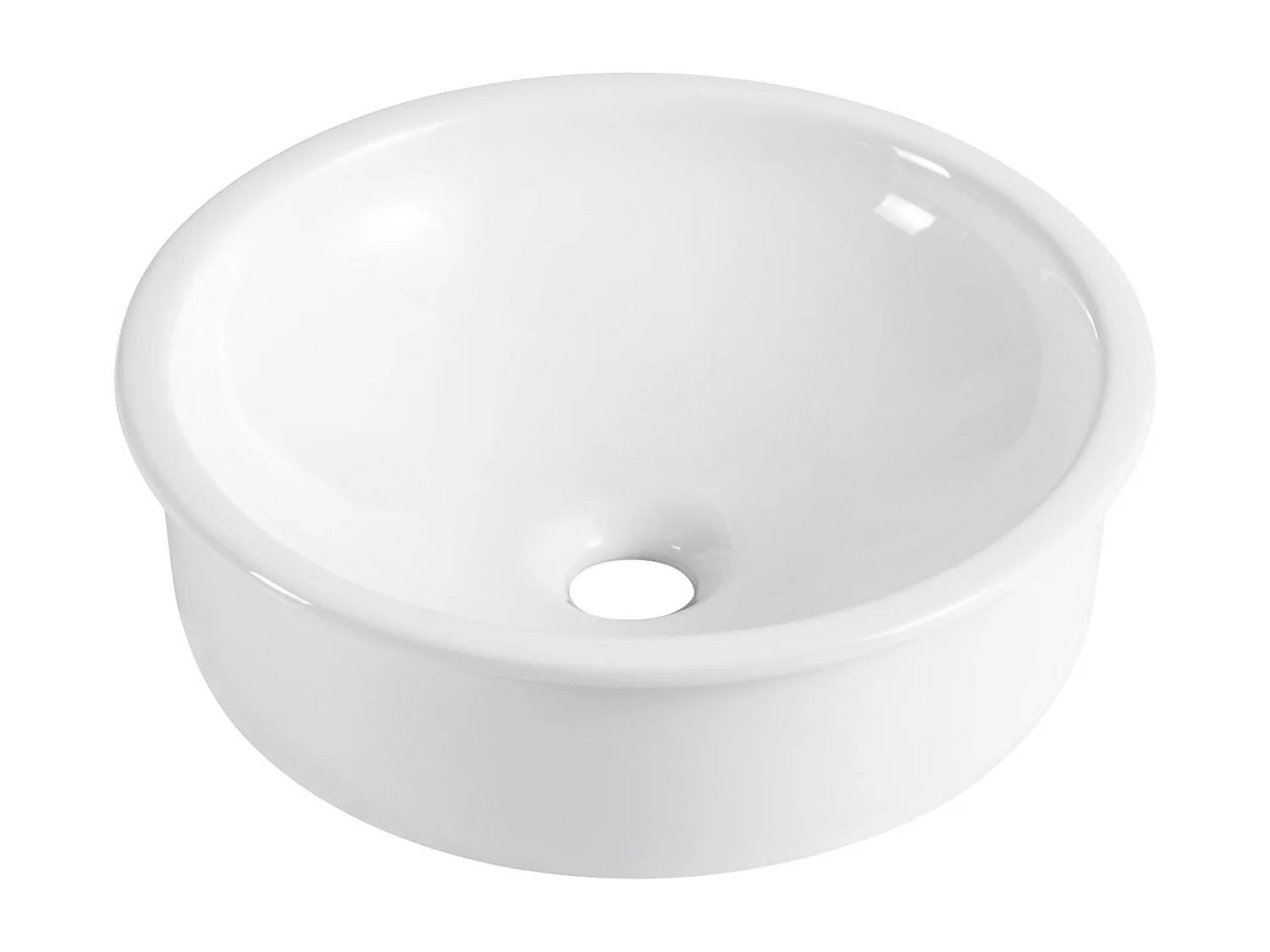 LEO 37cm ronde witte keramische inbouwwastafel