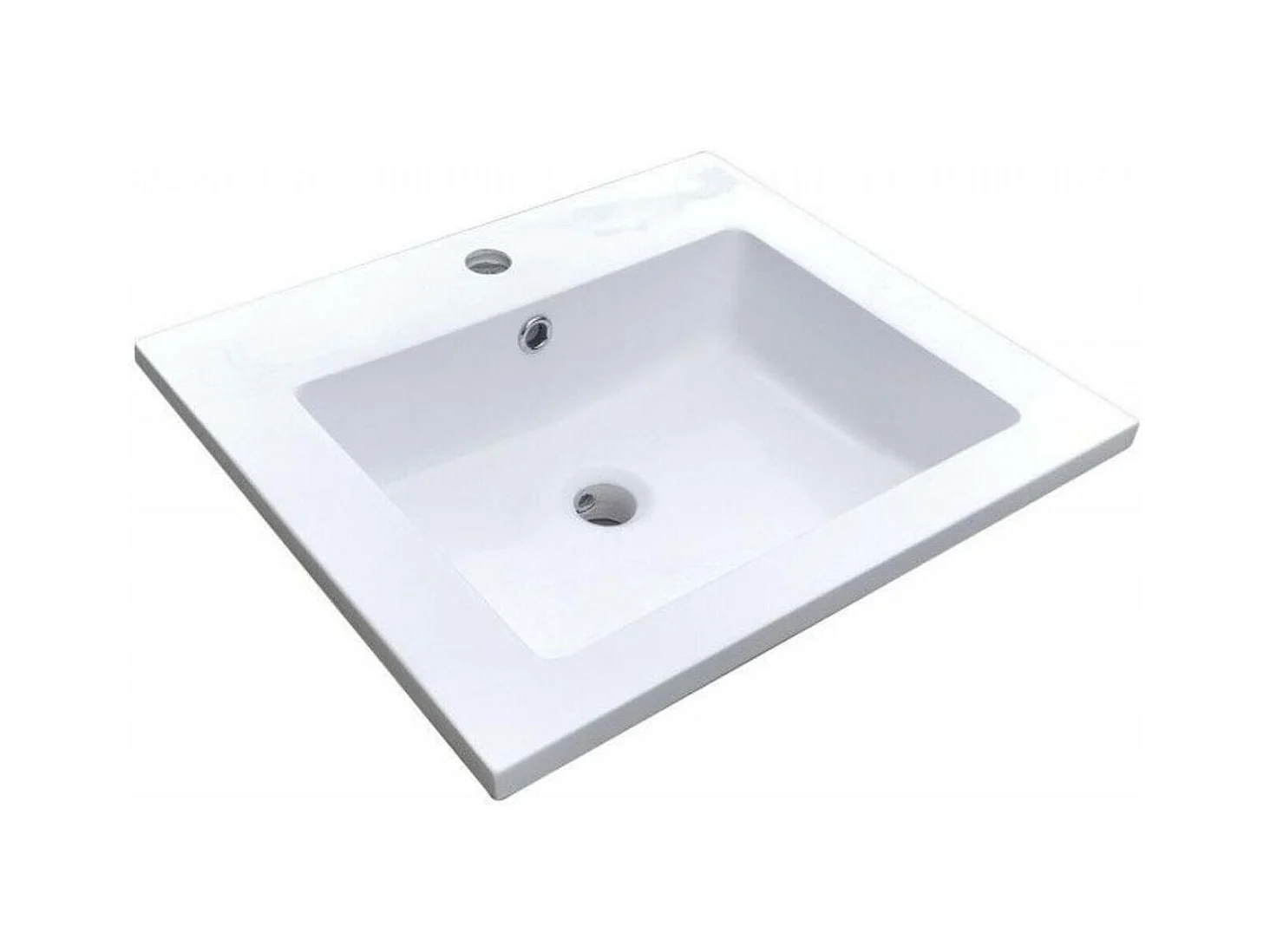 Vasque à encastrer rectangule en résine blanche 50x40cm