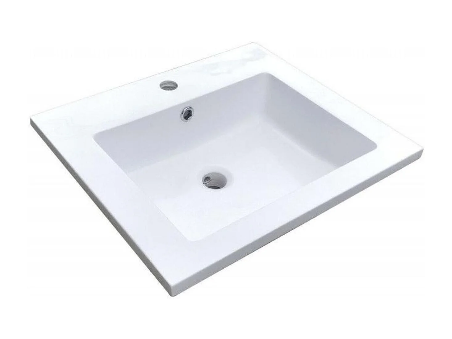 Vasque à encastrer rectangule en résine blanche 50x40cm