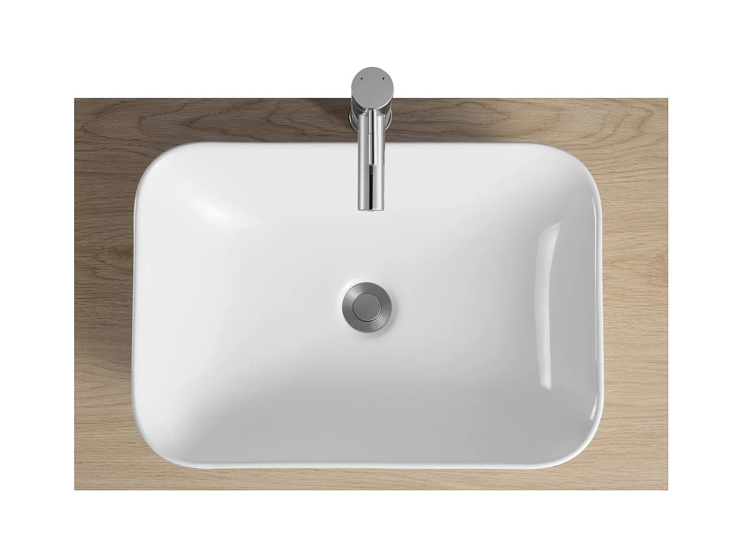 Lavabo rectangular PALMA de encastre en cerámica blanca 53x37cm