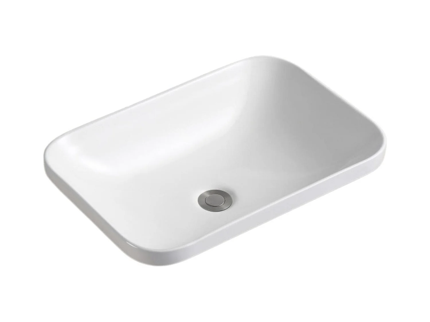 Lavabo rectangular PALMA de encastre en cerámica blanca 53x37cm