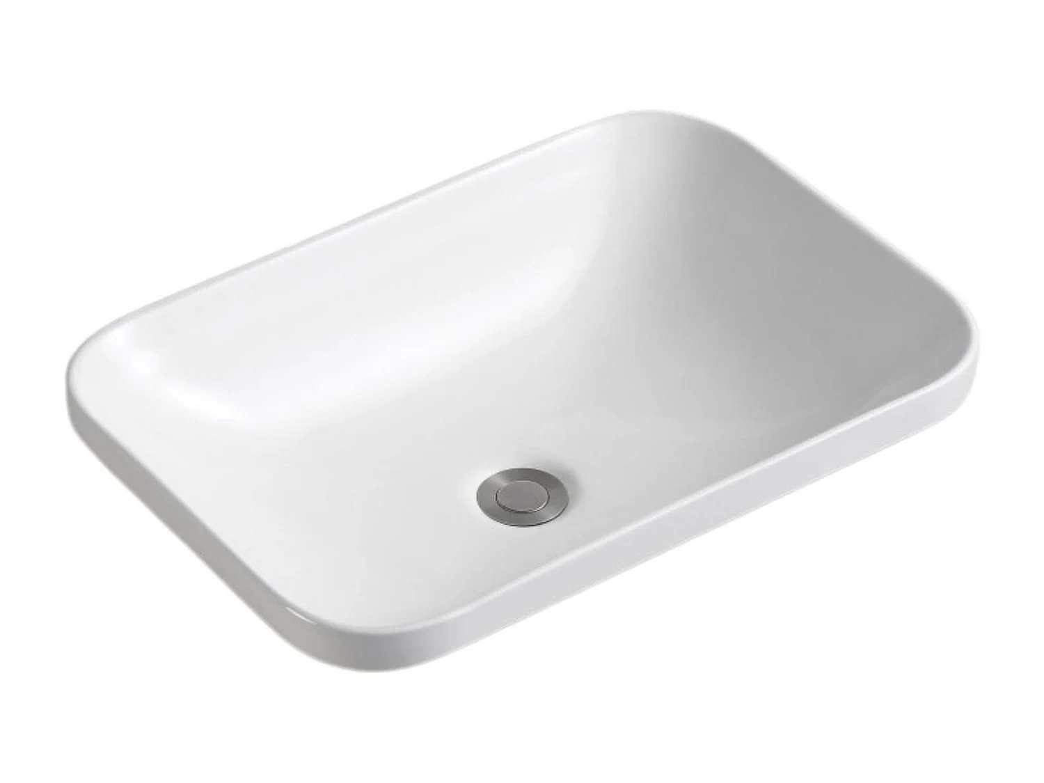 Vasque à encastrer rectangle en céramique blanche 53x37cm