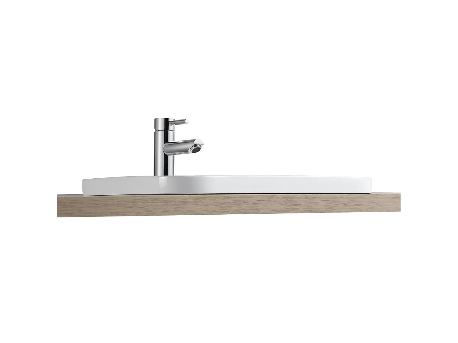 Lavatório retangular de cerâmica branca de encastrar 53 x 37 cm PALMA