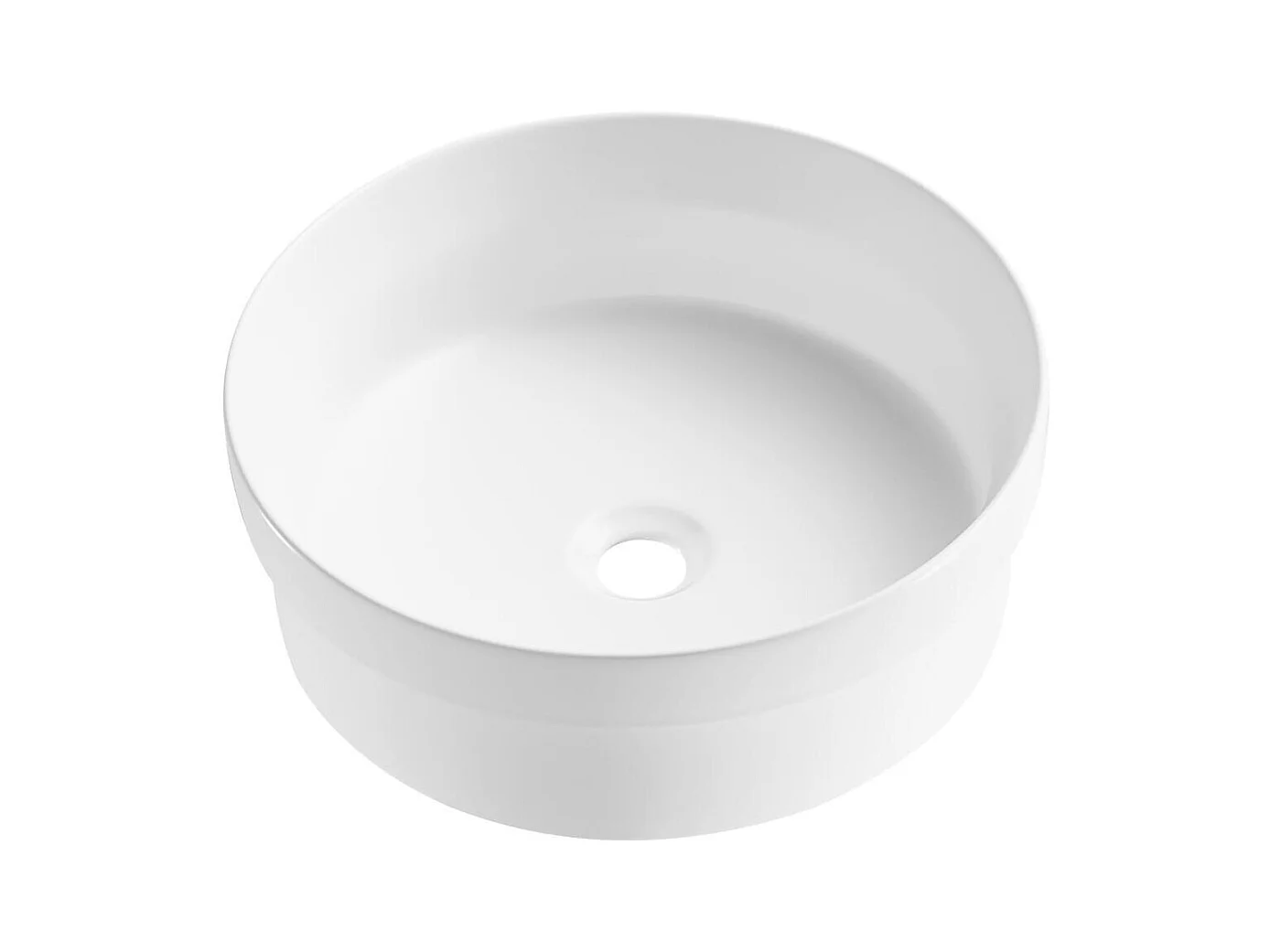 DORO 36 cm rundes Einbauwaschbecken aus weißer Keramik