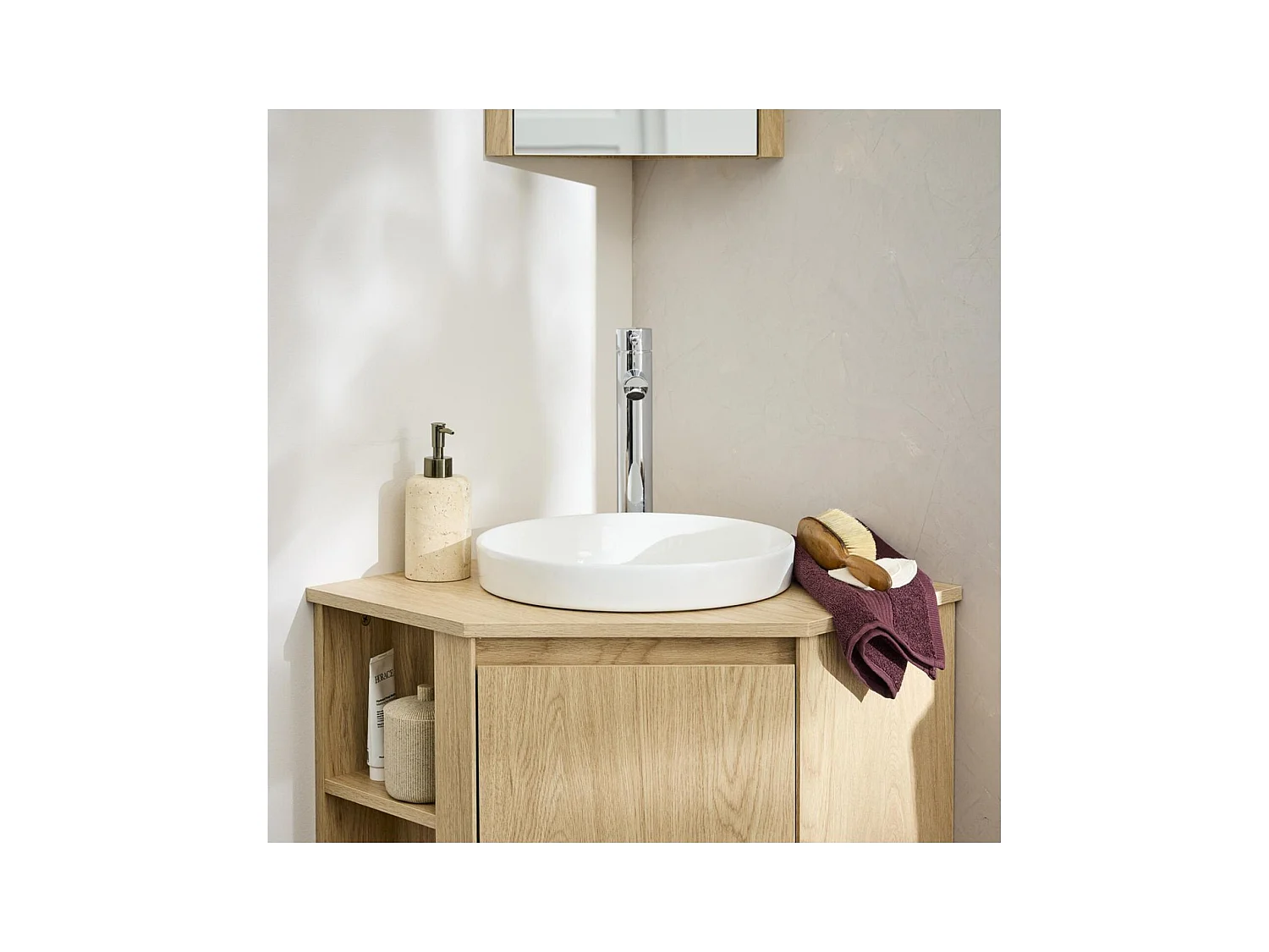 DORO 36 cm rundes Einbauwaschbecken aus weißer Keramik