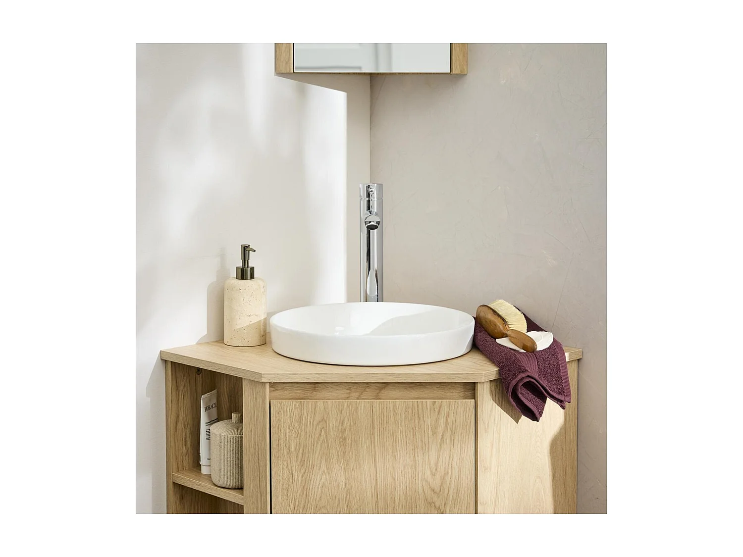 Vasque à encastrer ronde en céramique blanche 36cm