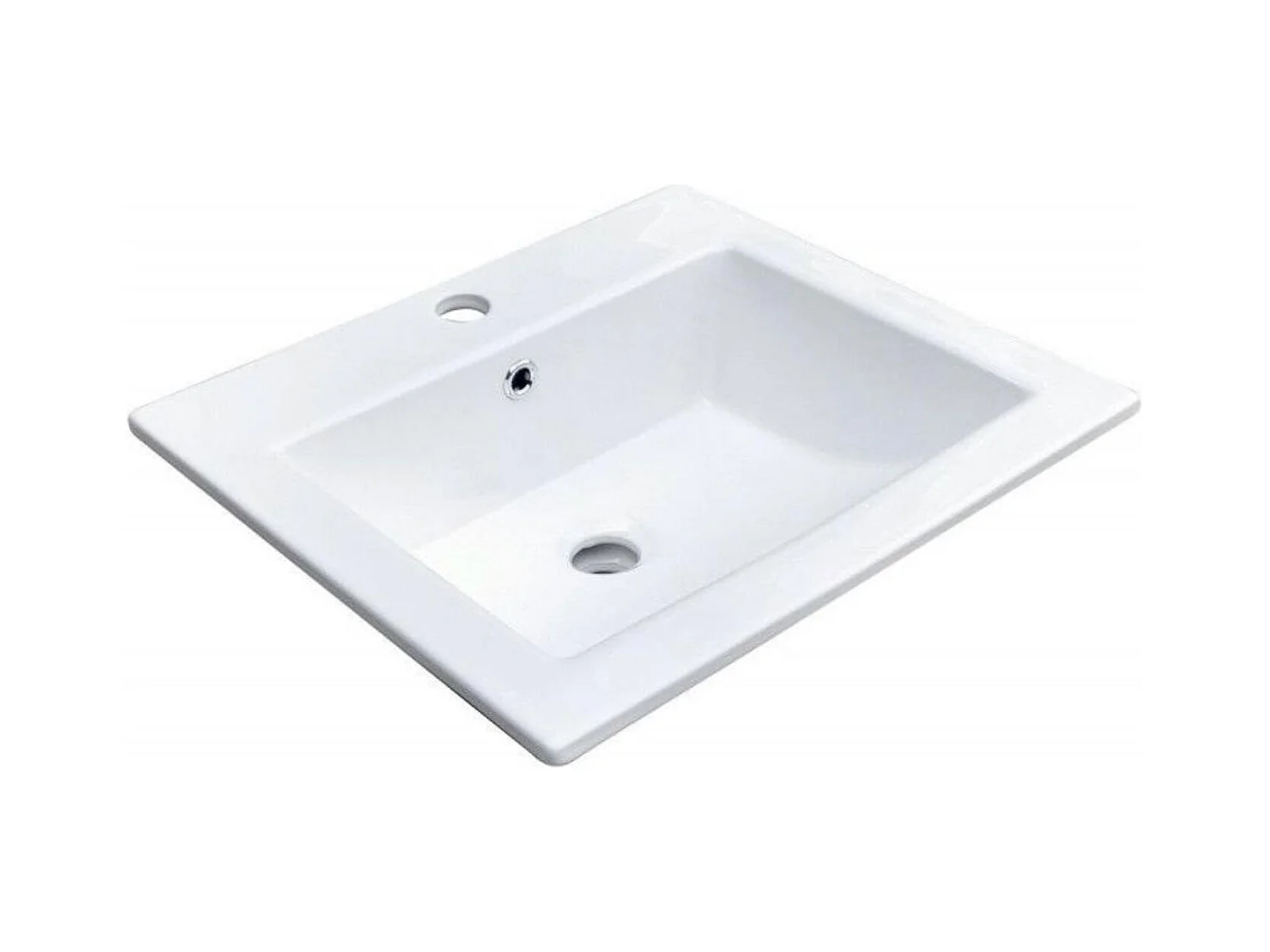 Lavabo rectangular de encastre LINA de cerámica blanca de 50x43cm