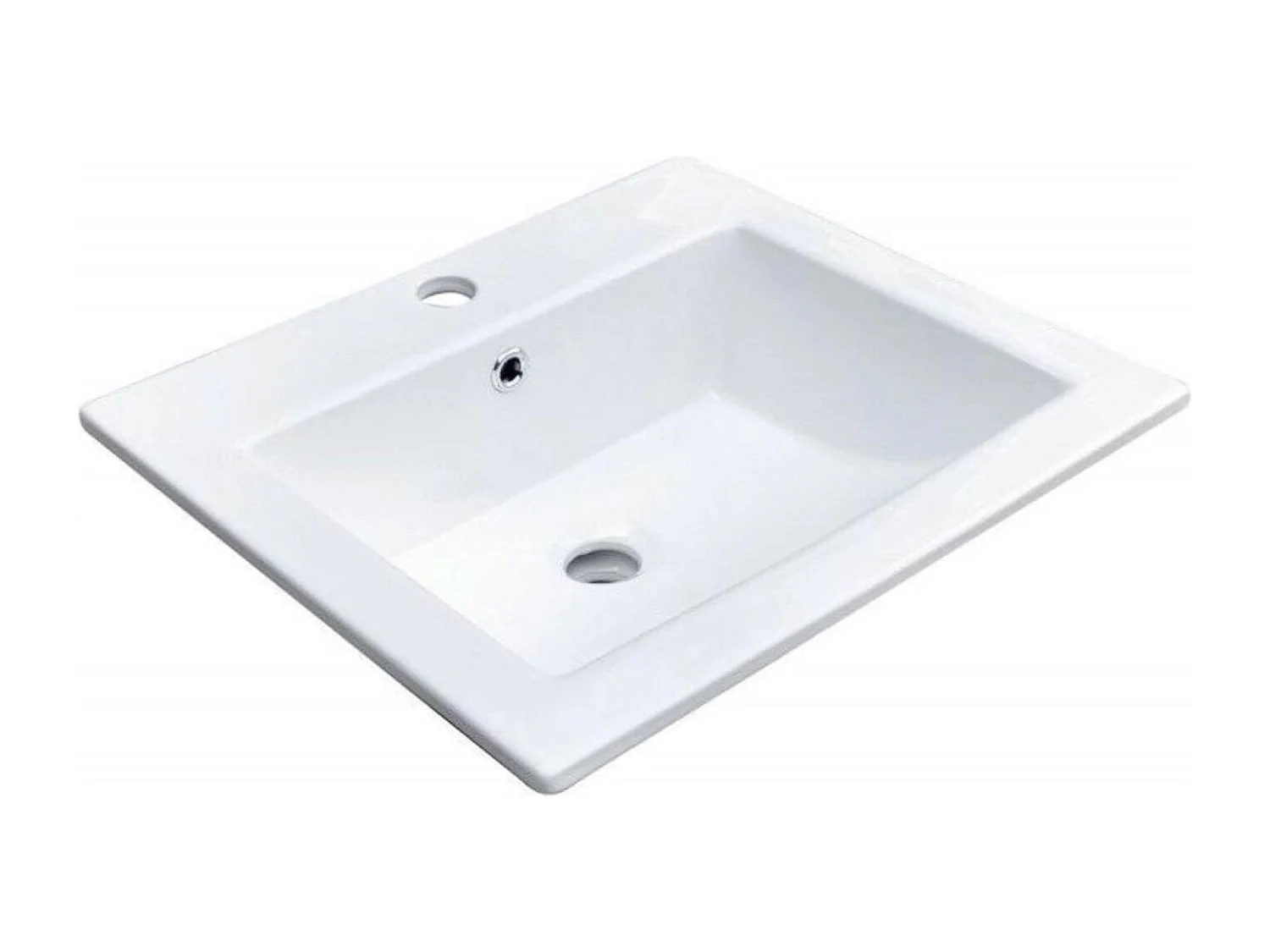 Vasque à encastrer rectangle en céramique blanche 50x43cm