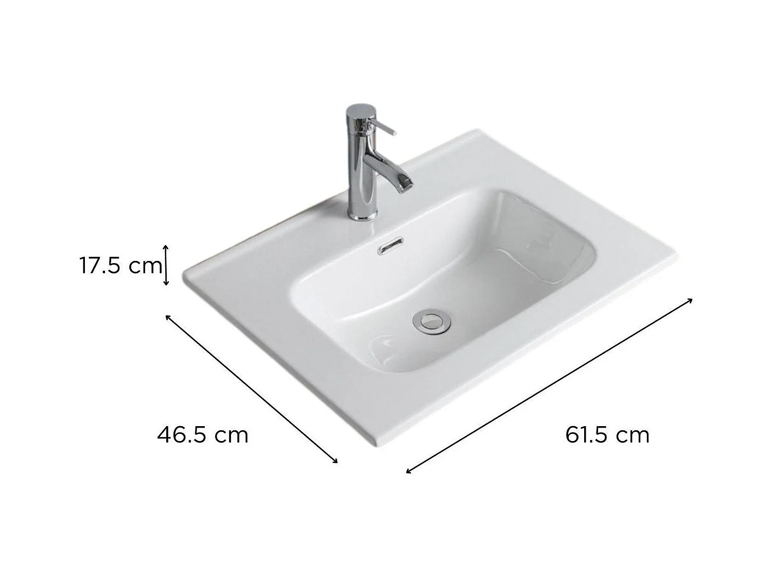 Lavabo da incasso in ceramica Ila