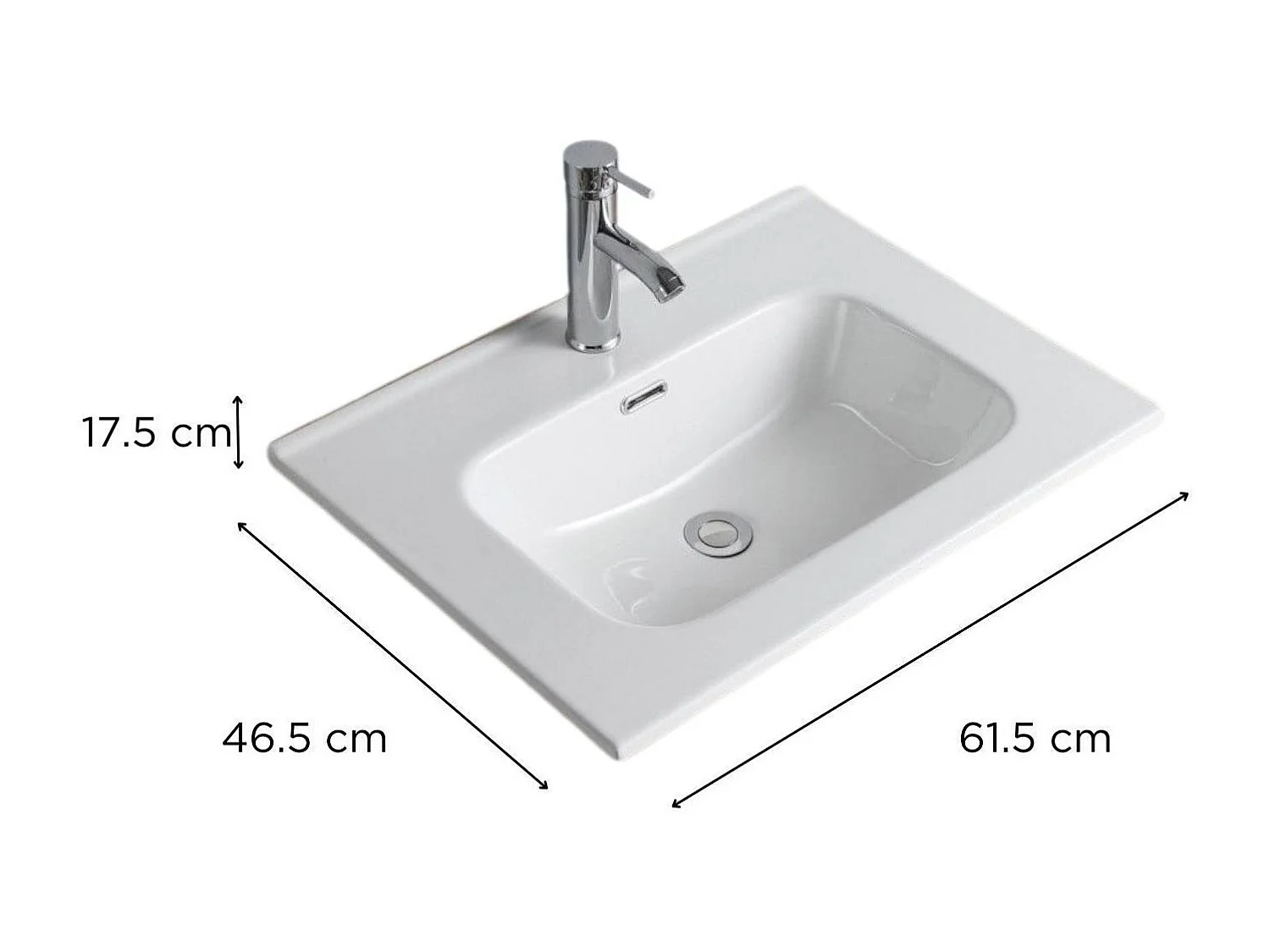 Lavabo da incasso in ceramica Ila