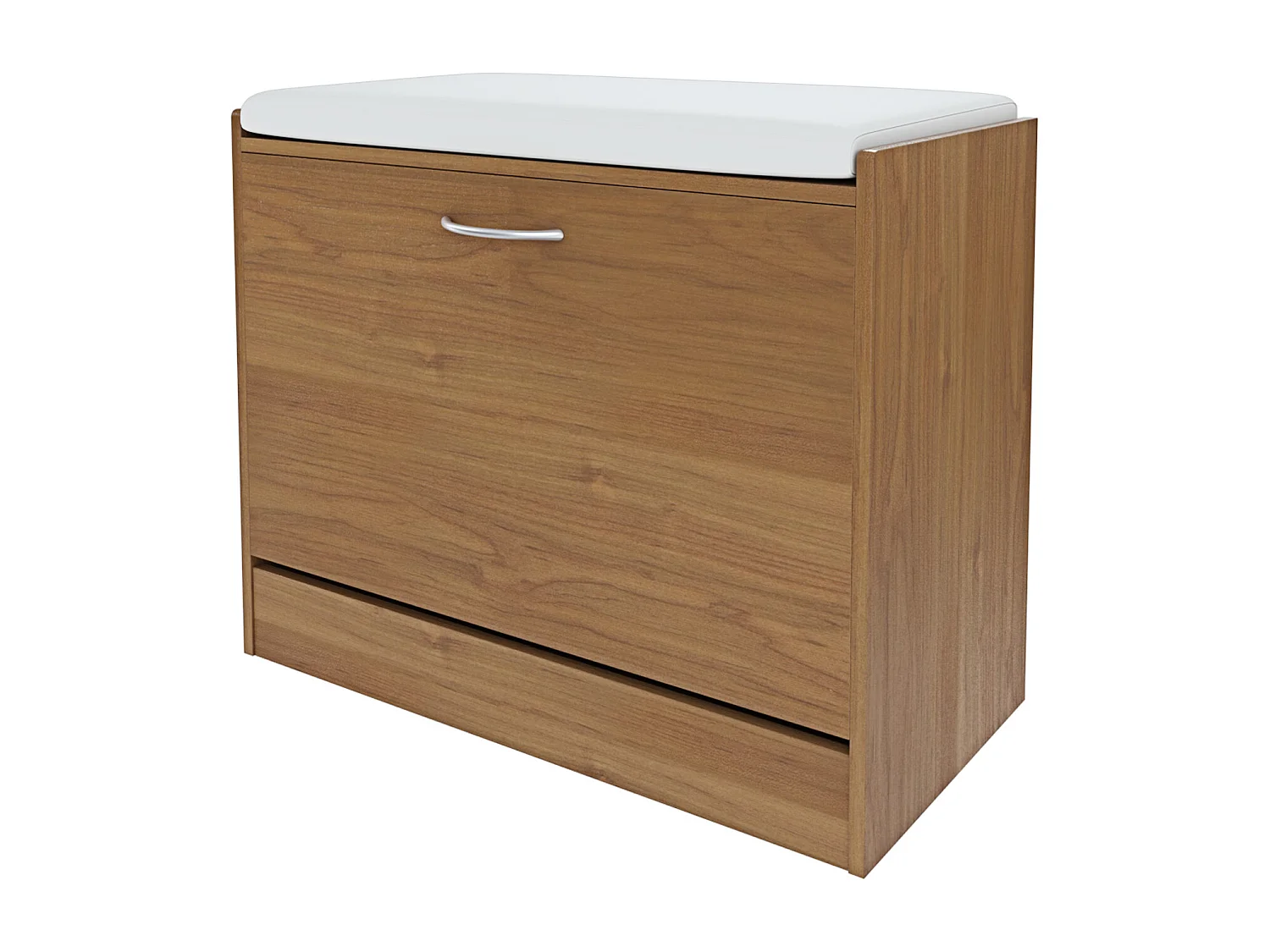 Panca Scarpiera Da Ingresso Salvaspazio Cuscino Anta Ribalta Seduta Imbottita In Ecopelle Soggiorno Casa Camera Ufficio 60 x 30 x 48 Cm Noce