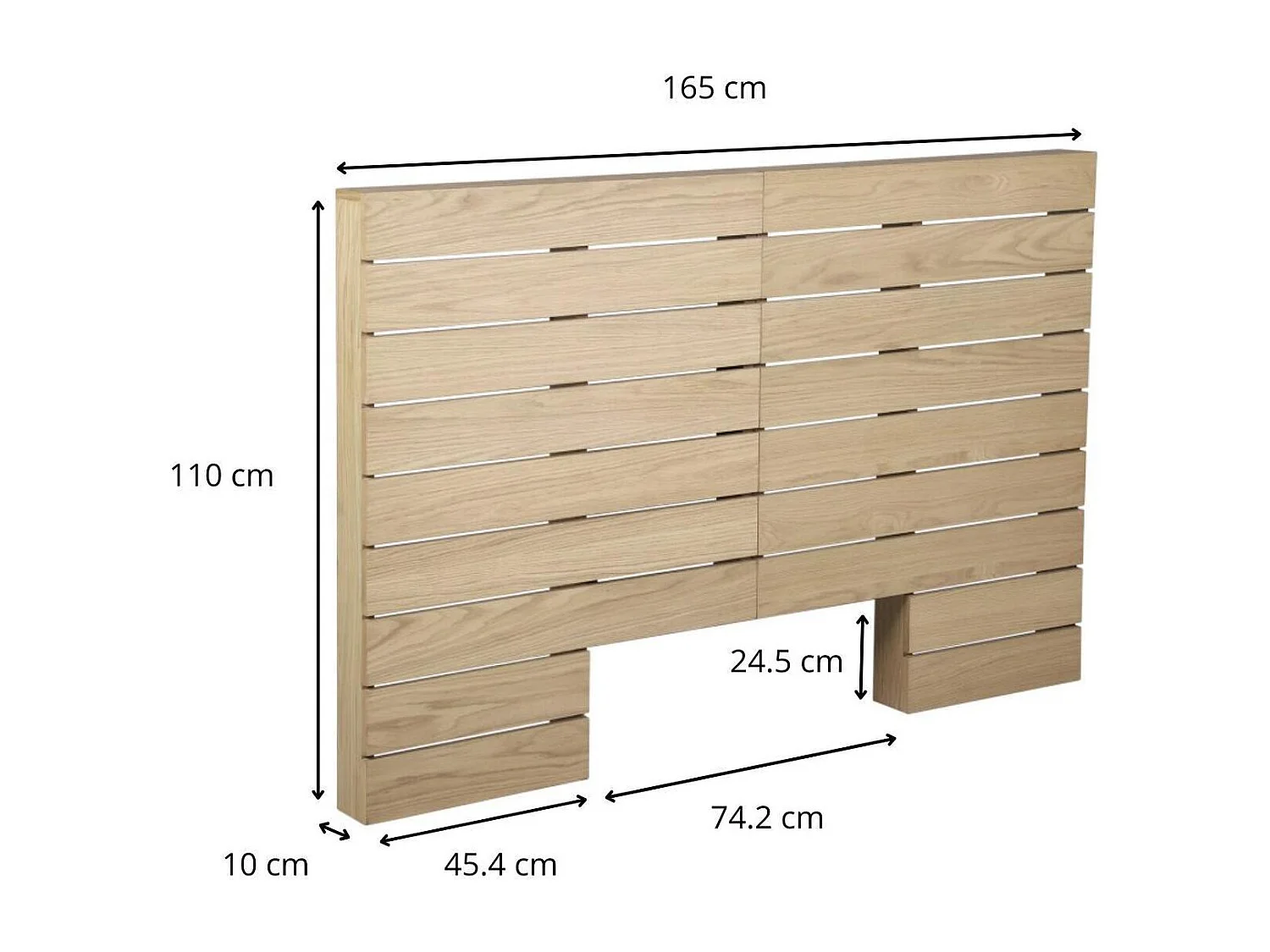 Tête de lit palette en chêne 165cm