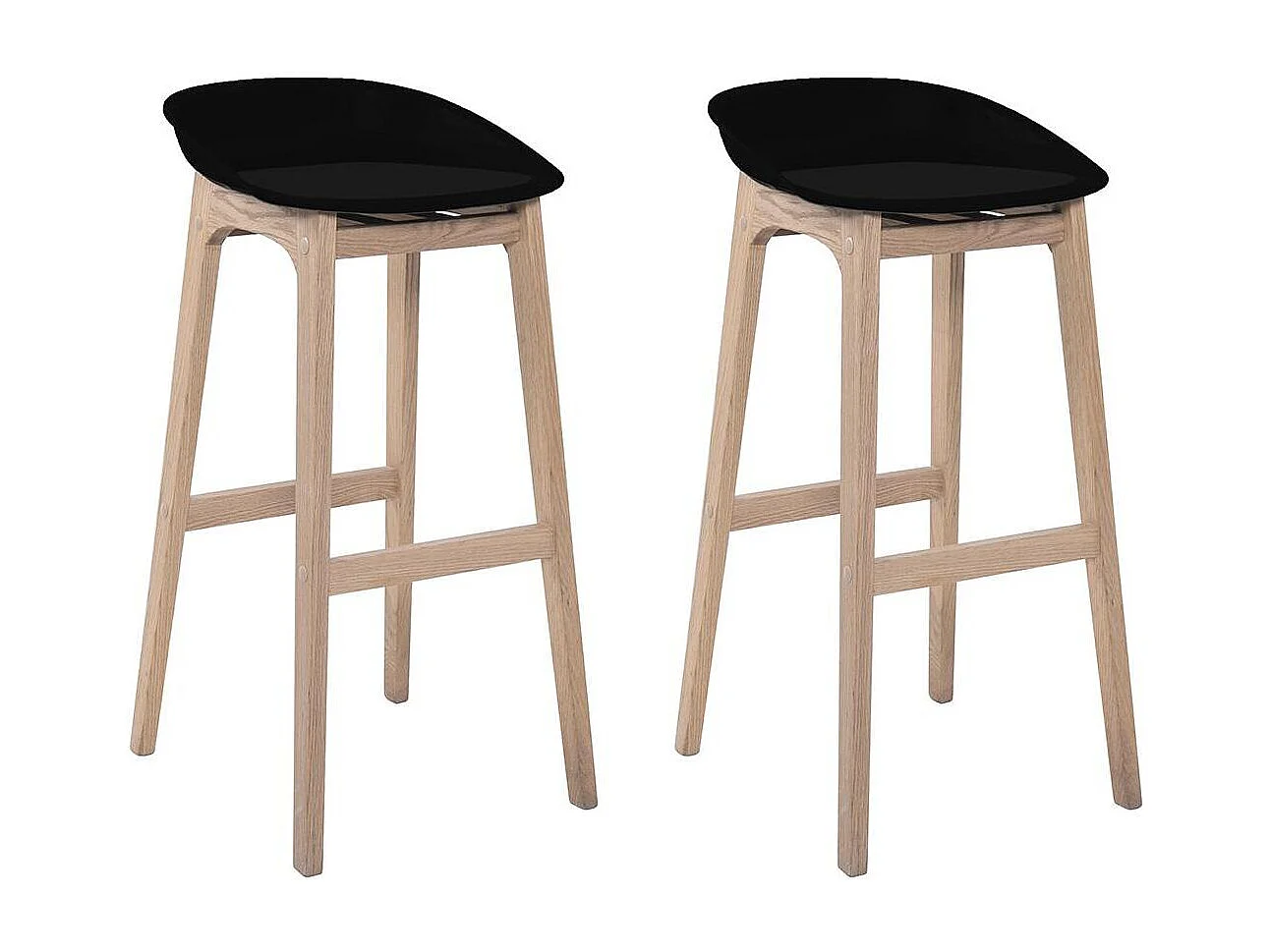 75 cm RIVA Barhocker aus Eiche mit Kunststoffsitz