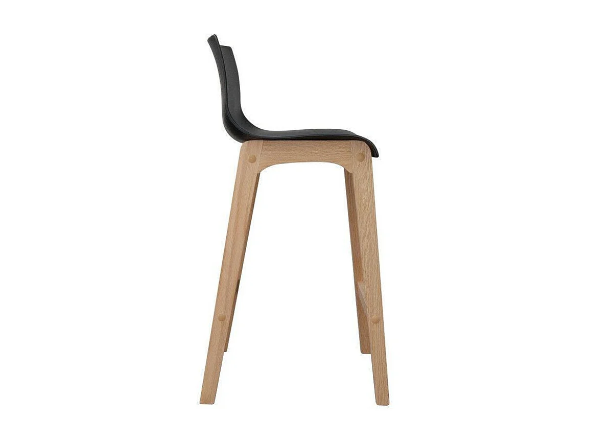 Lot de tabourets de bar et d'îlot en chêne et assise plastique H65cm