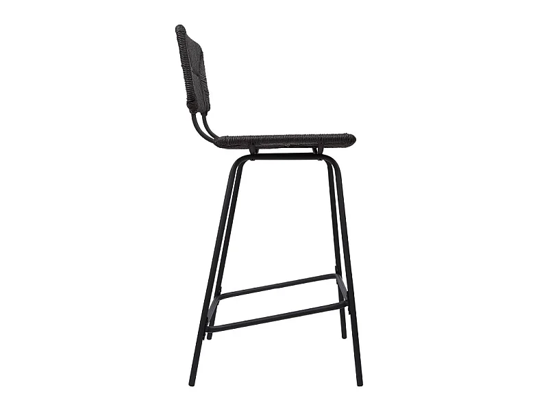Conjunto de bancos altos de metal com assento de vime 65cm NEMA