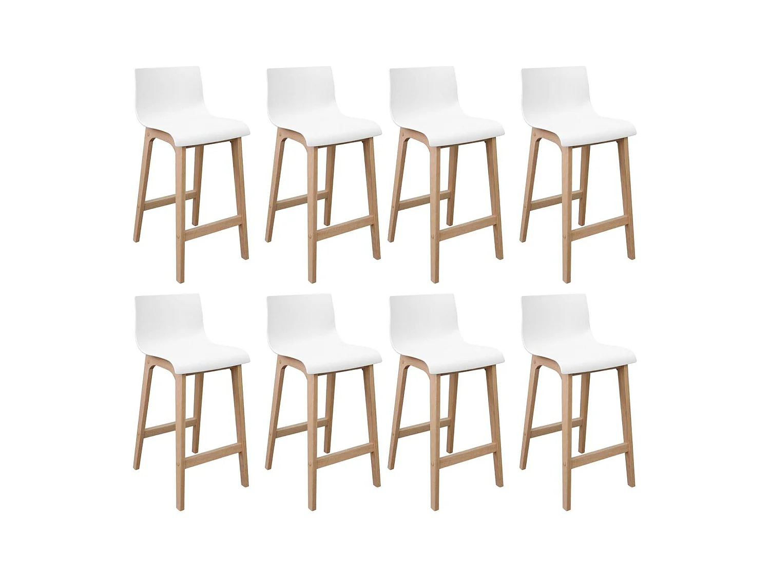 Conjunto de taburetes de bar de roble 65cm TANNA