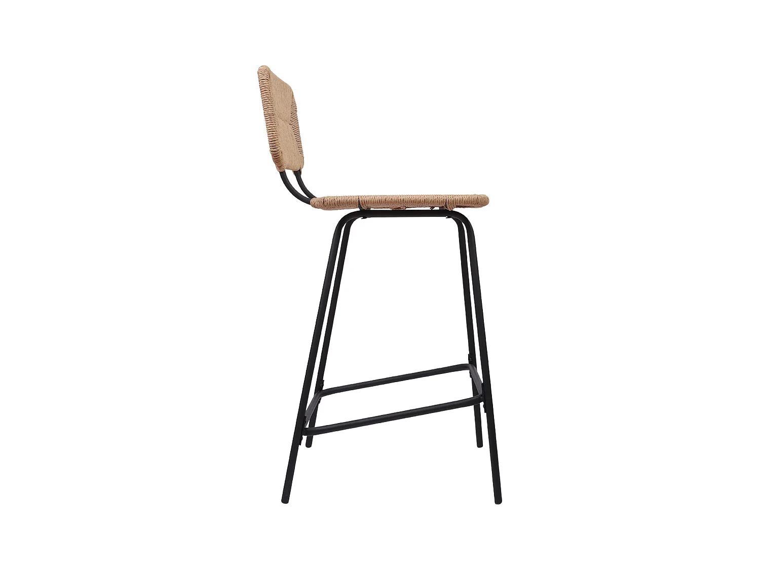 Conjunto de taburetes de bar de metal con asiento de ratán 65cm NEMA