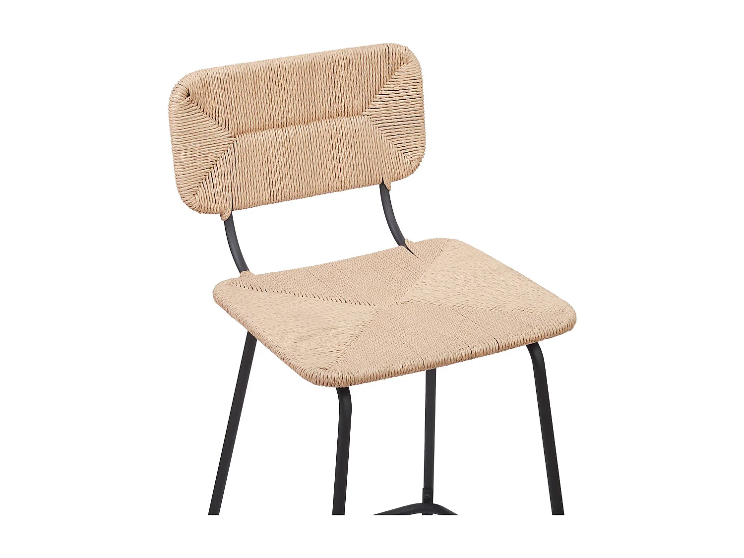 Lot de tabourets d'ilot et bar en métal et assise rotin H65cm