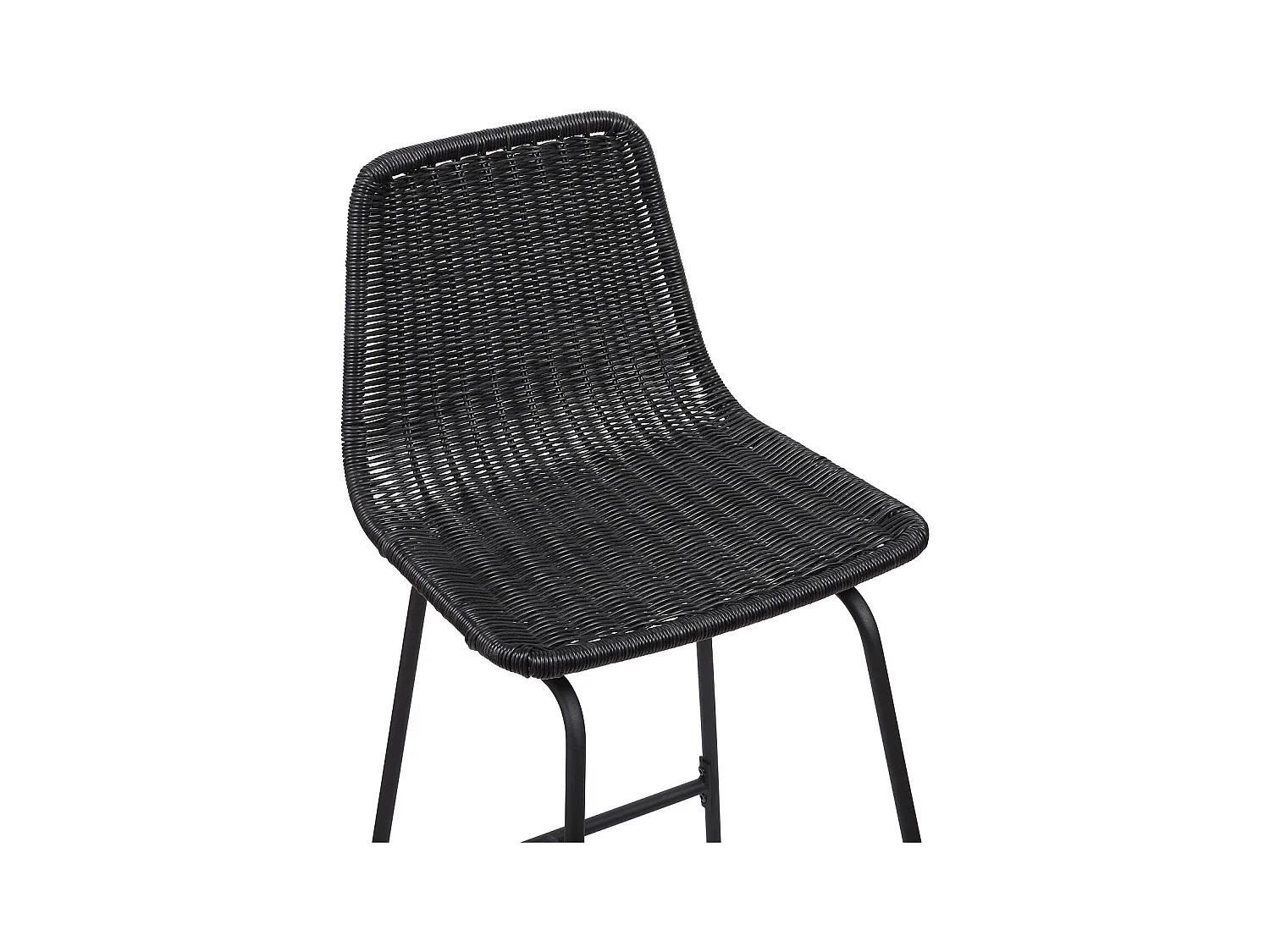 Barhocker-Set aus Metall und Inselhocker mit Rattansitz 65cm KUTA