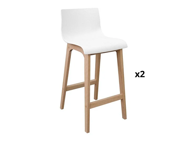 Conjunto de banquinhos de bar em carvalho 65cm TANNA