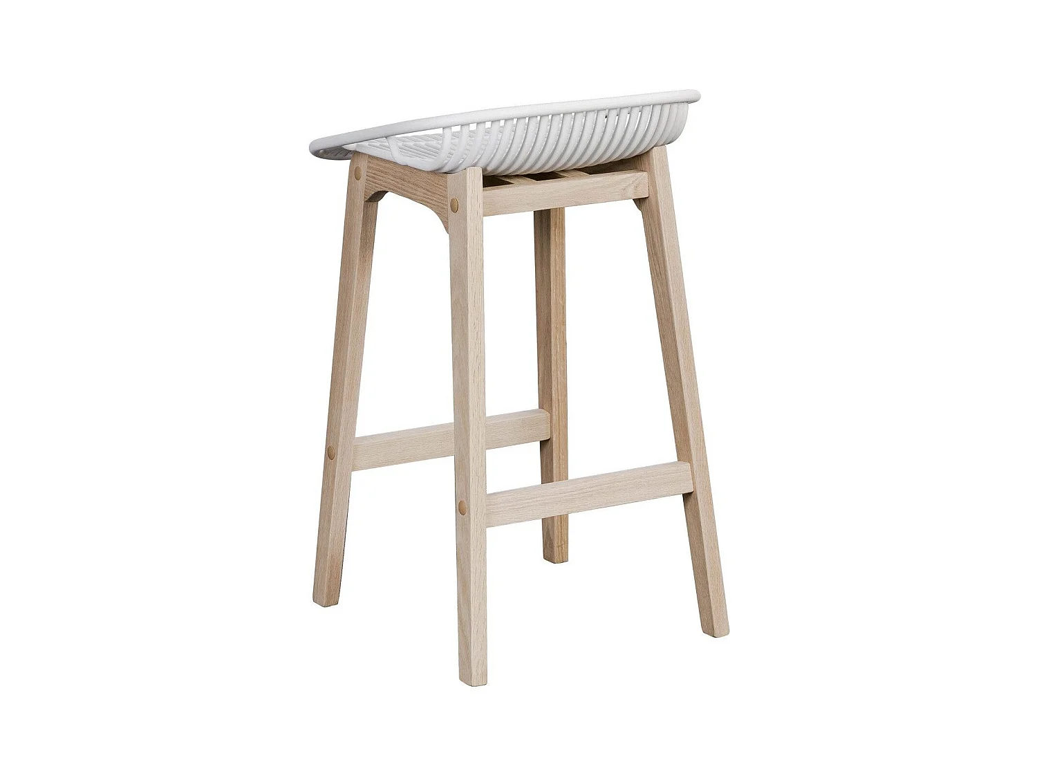 Set mit 65 cm großen Insel- und Barstühlen MALMO aus Eiche mit Kunststoffsitz