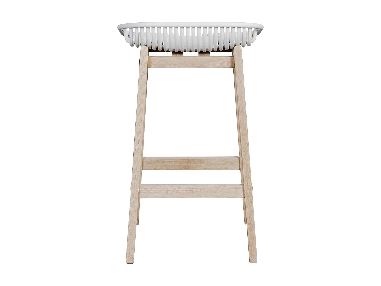 Set van 65 cm MALMO eikenhouten eiland- en barstoelen met kunststof zitting