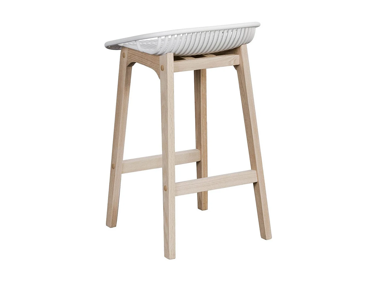 Set van 65 cm MALMO eikenhouten eiland- en barstoelen met kunststof zitting