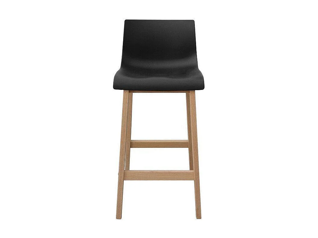 Lot de tabourets de bar et d'îlot en chêne et assise plastique H65cm