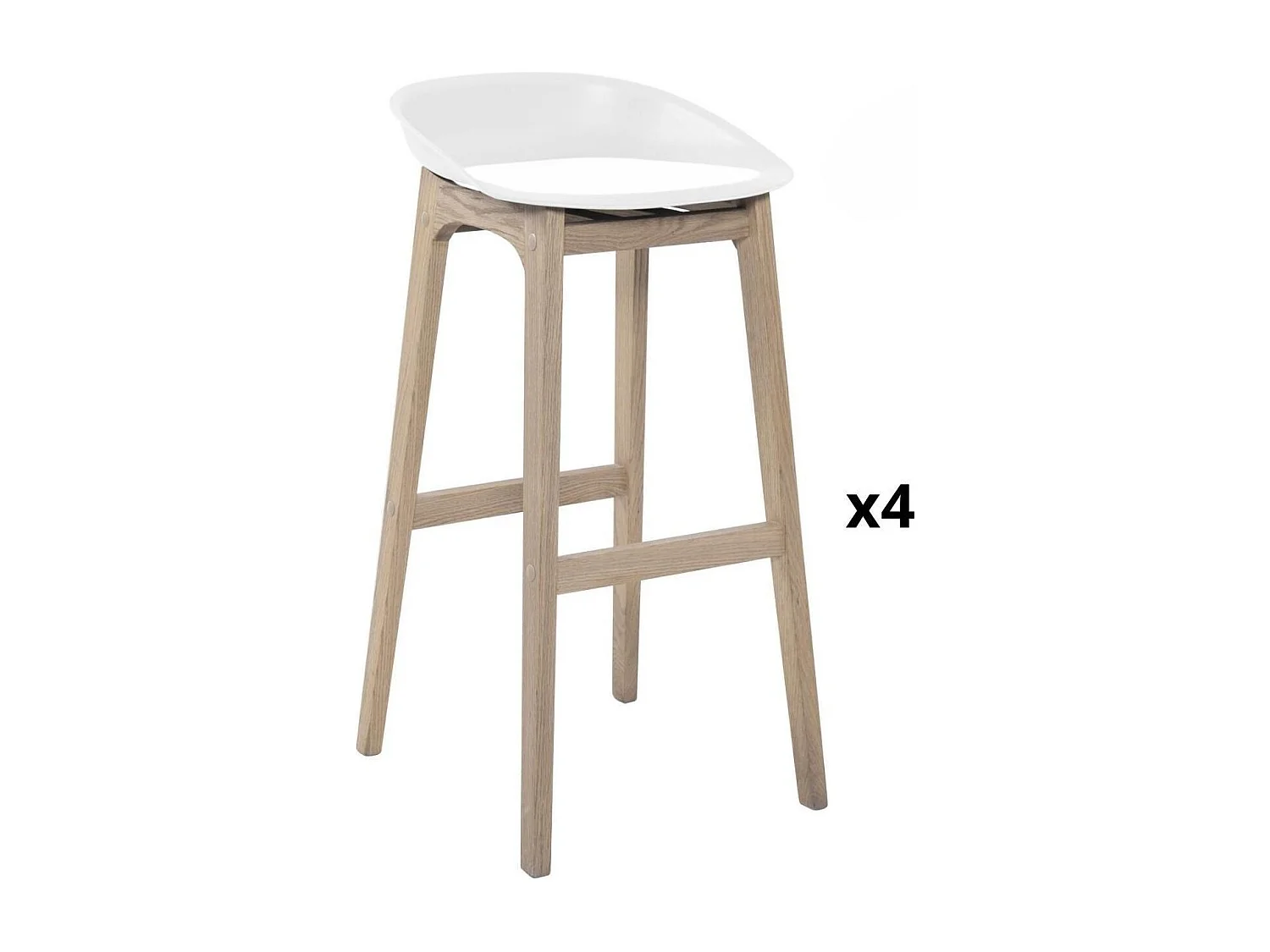 75 cm RIVA Barhocker aus Eiche mit Kunststoffsitz