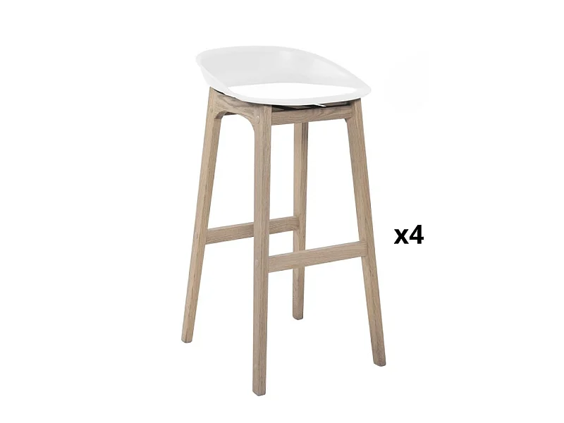 Conjunto de bancos altos RIVA carvalho 75 cm com assento de plástico