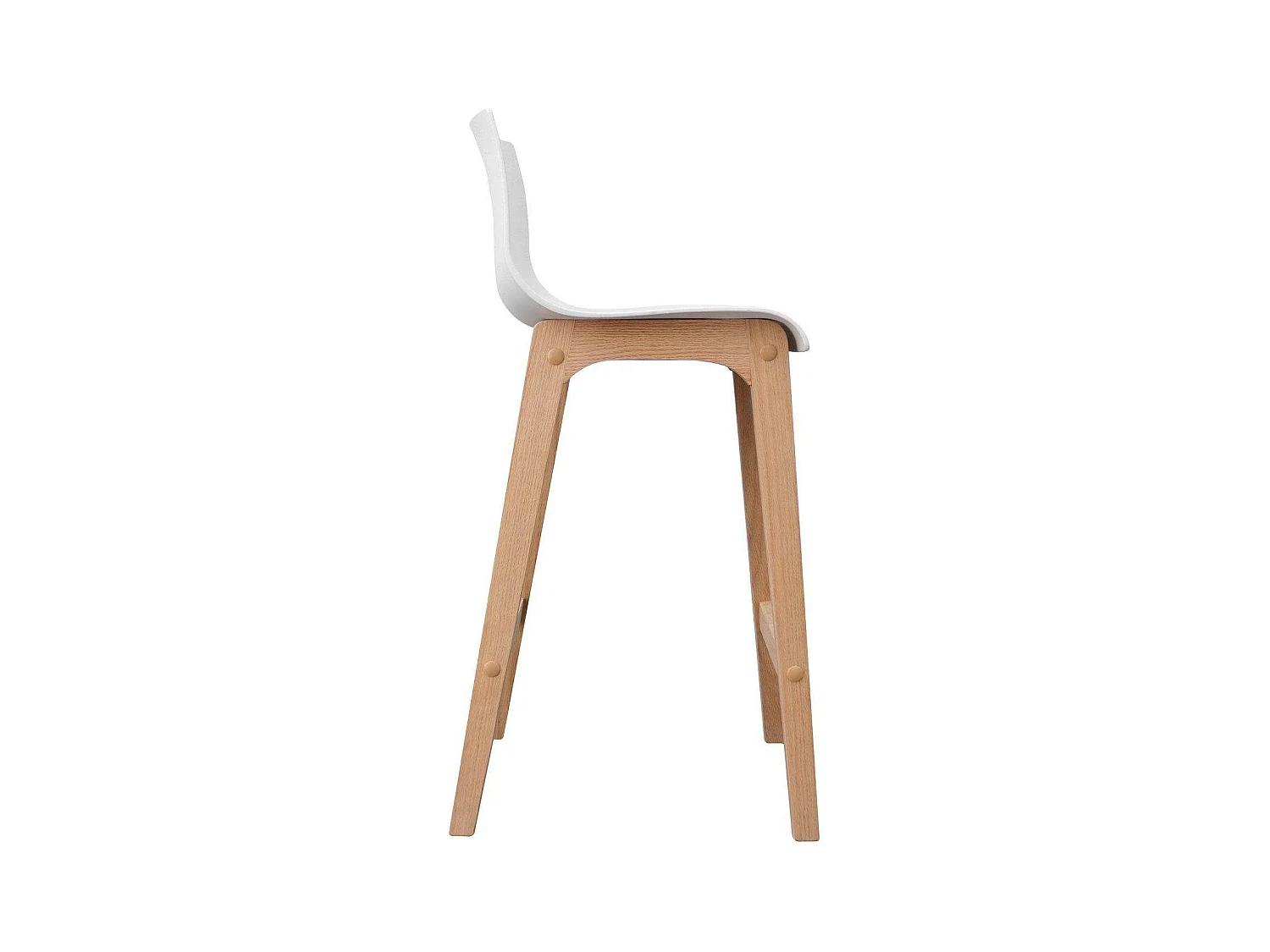 Lot de tabourets de bar et d'îlot en chêne et assise plastique H65cm
