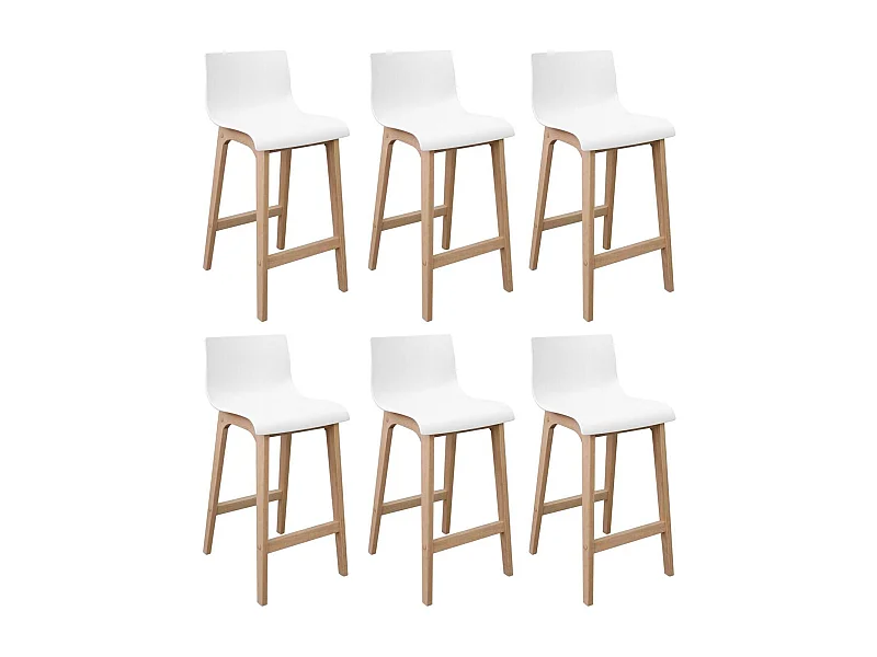 Set van 65cm TANNA eiken barkrukken