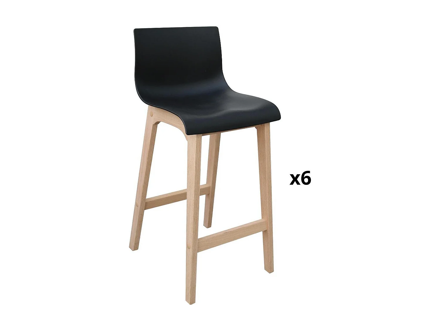 Set van 65cm TANNA eiken barkrukken