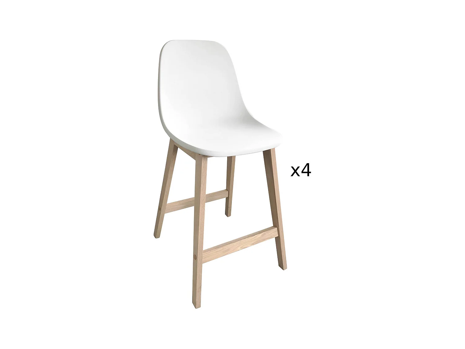 Set aus Insel- und Barstühlen aus Eiche mit 65 cm Kunststoffsitzfläche ELIOS