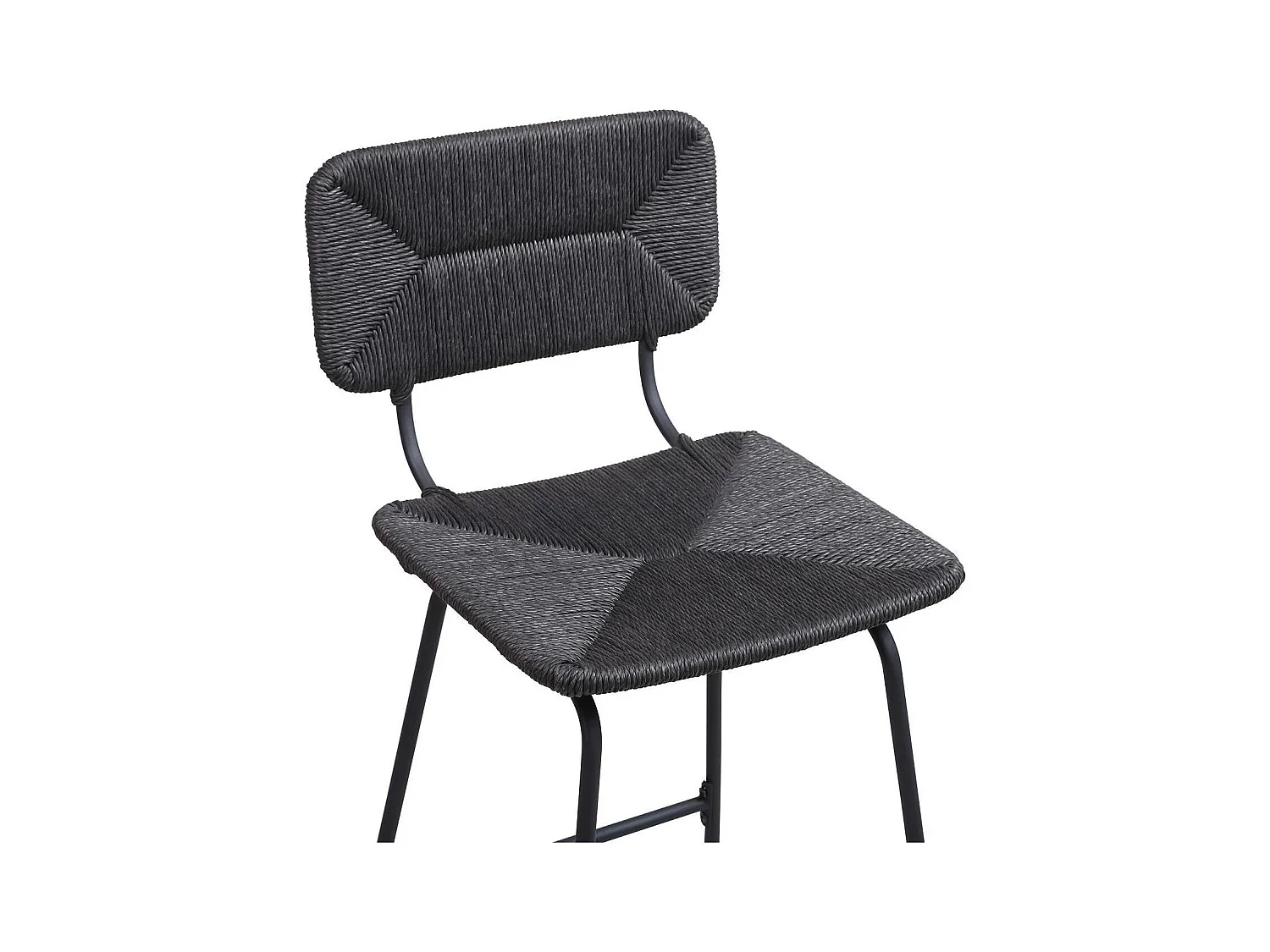 Set di sgabelli da bar e da isola in metallo con seduta in rattan 65 cm TIDRA