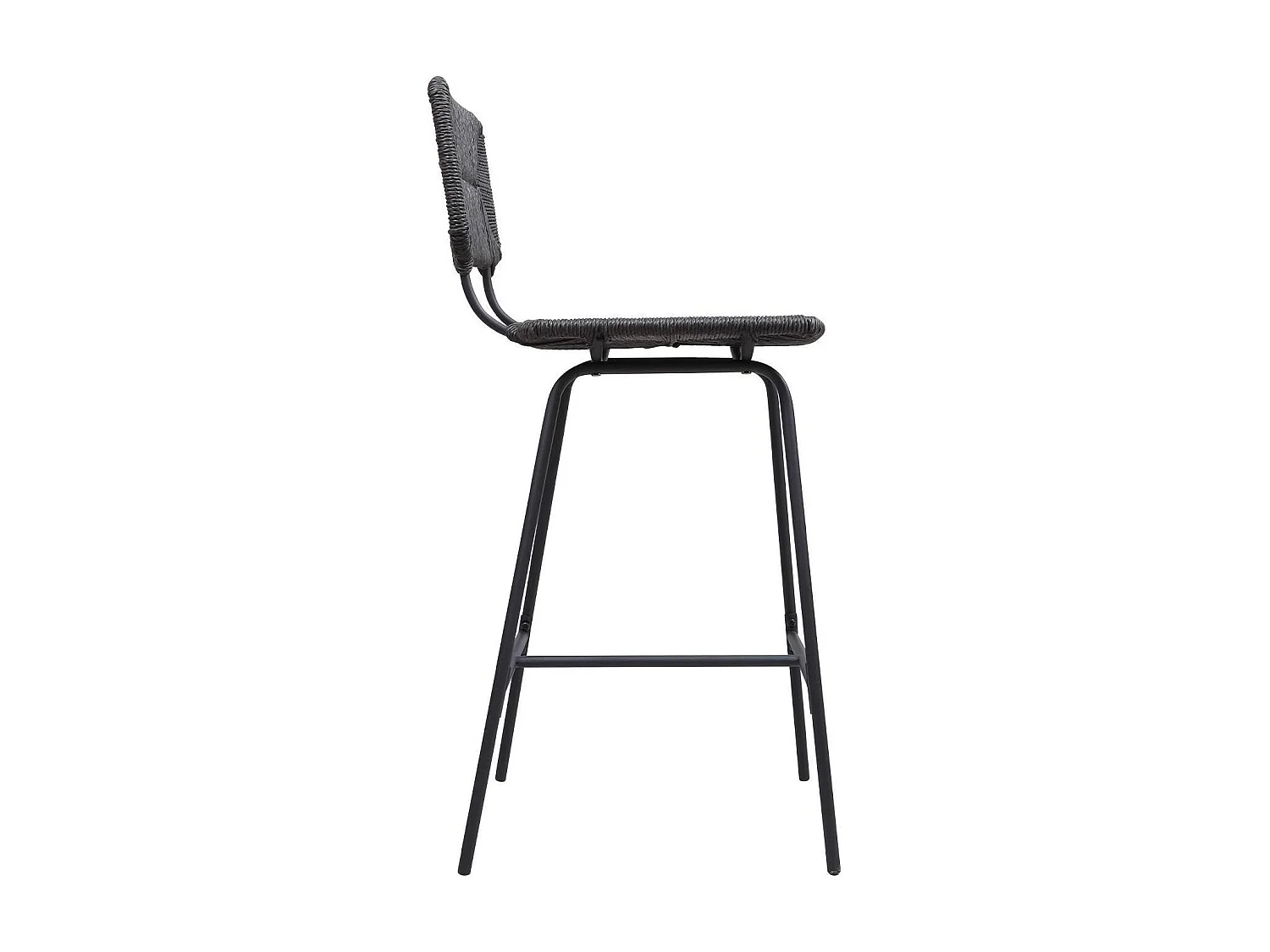 Set metalen bar- en eilandkrukken met rotan zitting 65cm TIDRA