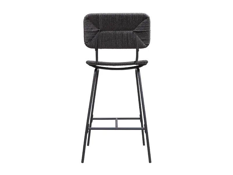 Conjunto de bancos de bar e ilha de metal com assento de vime 65cm TIDRA
