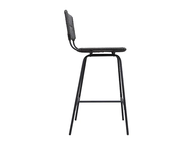 Conjunto de bancos de bar e ilha de metal com assento de vime 65cm TIDRA