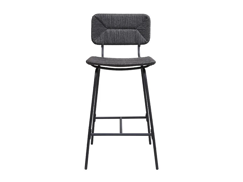 Conjunto de bancos de bar e ilha de metal com assento de vime 65cm TIDRA